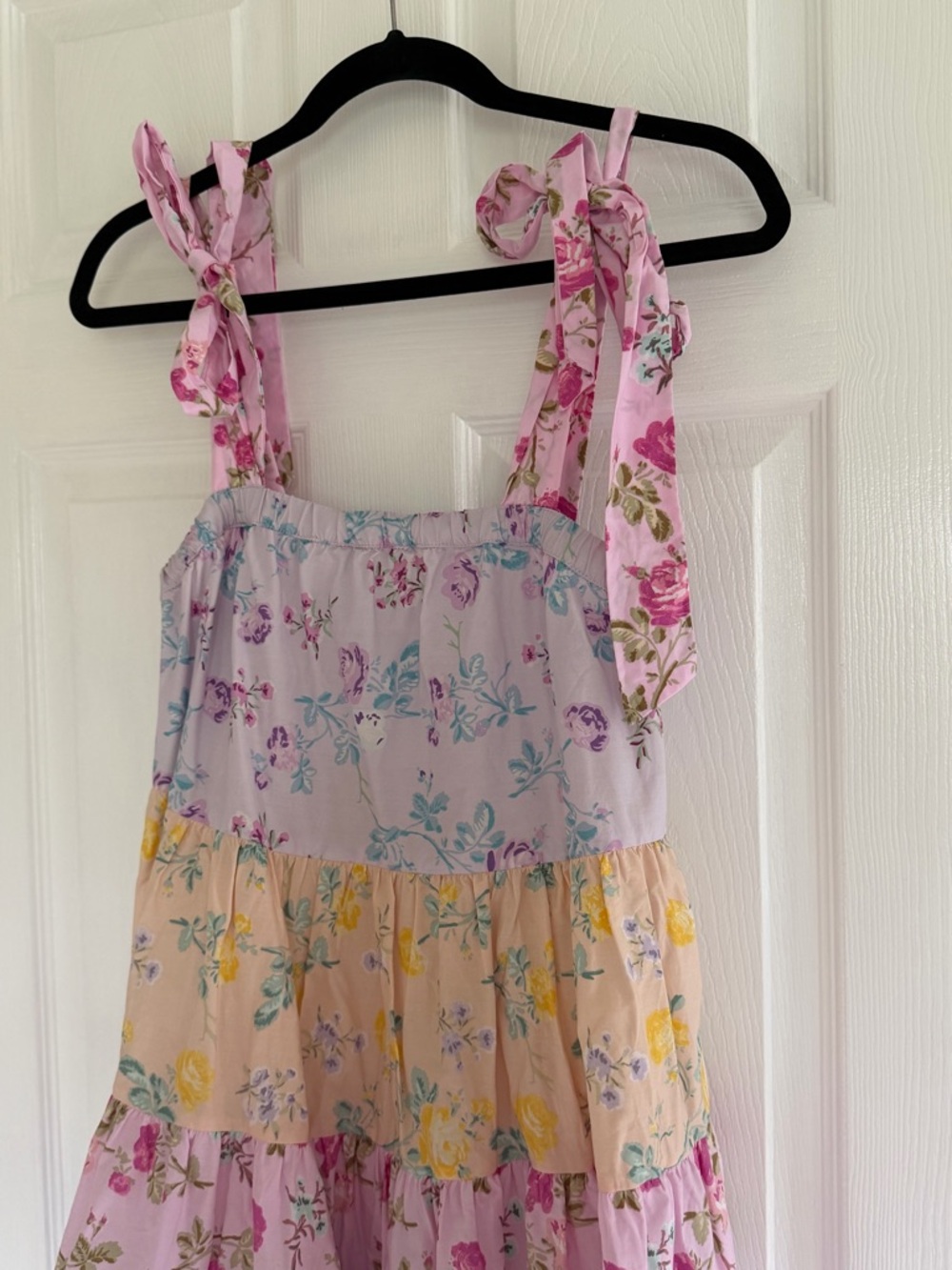 LoveShackFancy x Target Pastel Floral Tiered Sundress in Pink, Yellow, Blue - Picture 5 of 8